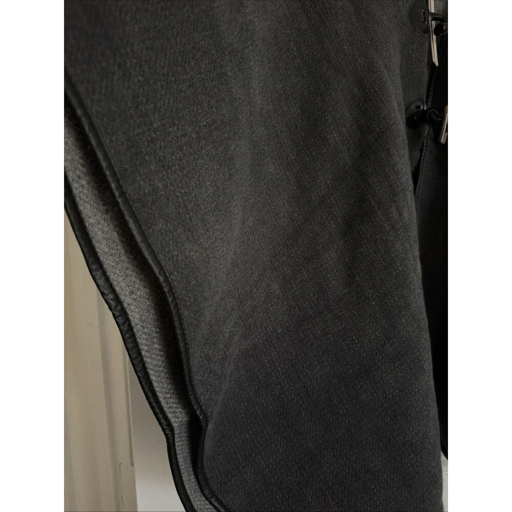 AQUA Women's Ruana Poncho Cape Wrap Reversible Toggle Closure Charcoal Gray OS